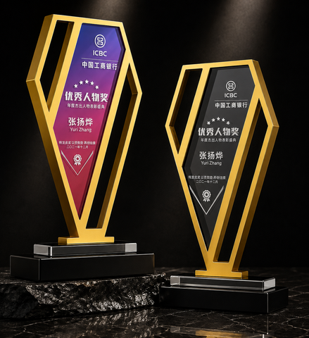 Shield Pair Colour Panel Award - custom acrylic awards with your logo